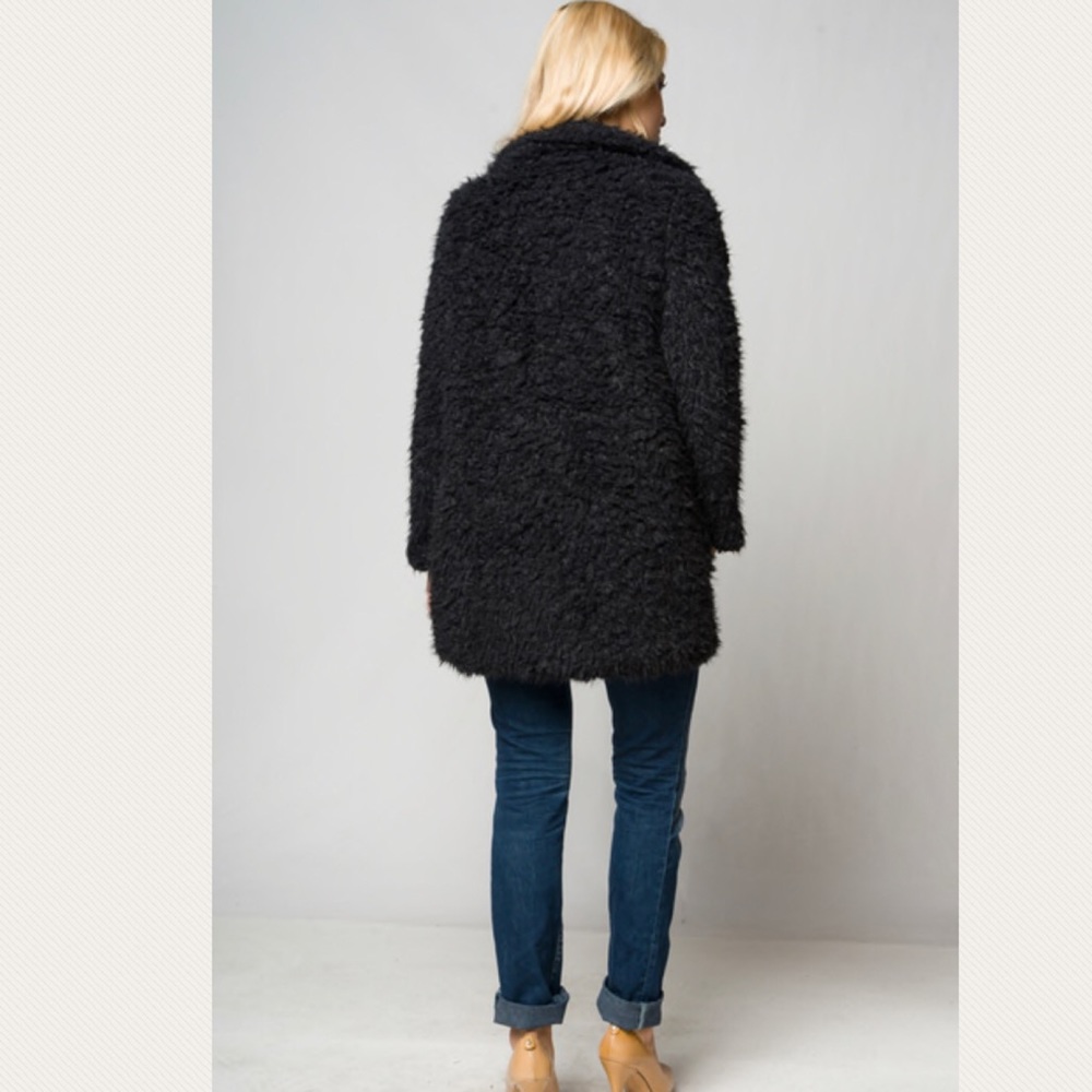 Last One! Teddy Bear Faux Fur Fuzzy Jacket Coat - Picture 4 of 5